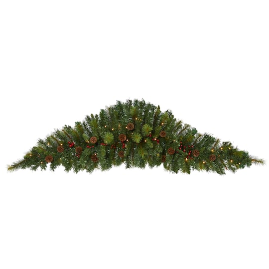 6ft. Pre-Lit Berry &#x26; Pinecone Artificial Christmas Swag